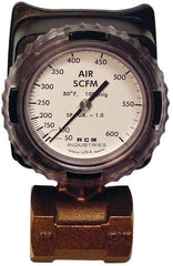 Made in USA - 1-1/2" NPT Port RCM Industries Flo-Gage Flowmeter - 180 Max psi, Bronze - Apex Tool & Supply