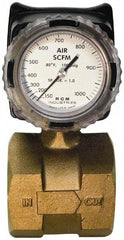 Made in USA - 3" NPT Port RCM Industries Flo-Gage Flowmeter - 180 Max psi, Bronze - Apex Tool & Supply
