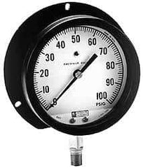 Made in USA - 3-1/2" Dial, 1/4 Thread, 30-0-30 Scale Range, Pressure Gauge - Lower Connection Mount, Accurate to 1% of Scale - Apex Tool & Supply