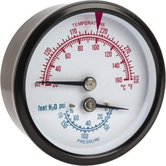 ENFM - 2-1/2" Dial, 1/4 Thread, Pressure Gauge - Center Back Connection Mount - Apex Tool & Supply