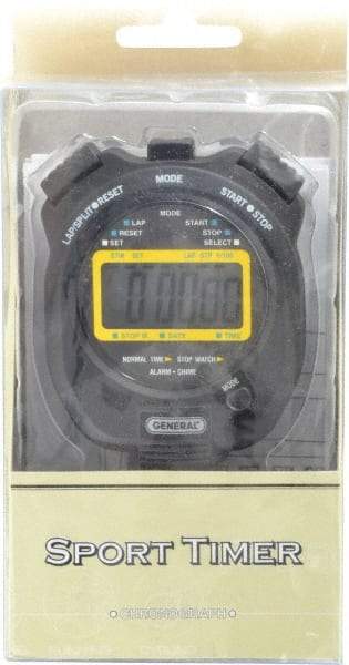 General - Small Display Stop Watch - Black - Apex Tool & Supply