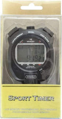 General - Large Display with 16 Memory Stop Watch - Black - Apex Tool & Supply