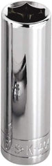 SK - 1-3/16", 1/2" Drive, Deep Hand Socket - 6 Points, Steel, Chrome Finish - Apex Tool & Supply
