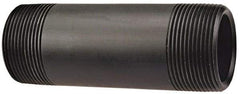 NIBCO - 1-1/4" Pipe, 4" Long Polypropylene Threaded Plastic Pipe Nipple - Schedule 80, Black - Apex Tool & Supply