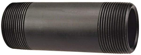 NIBCO - 1" Pipe, 5" Long Polypropylene Threaded Plastic Pipe Nipple - Schedule 80, Black - Apex Tool & Supply