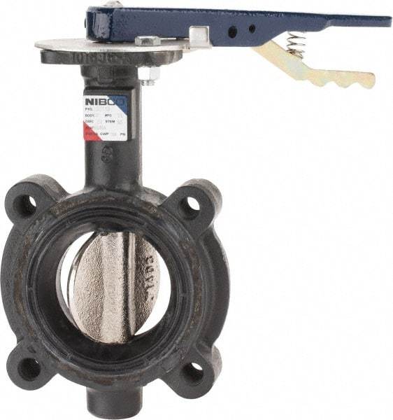NIBCO - 3" Pipe, Lug Butterfly Valve - Lever Handle, Ductile Iron Body, Buna-N Seat, 250 WOG, Ductile Iron Disc, Stainless Steel Stem - Apex Tool & Supply