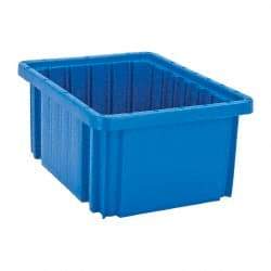 Quantum Storage - 50 Lb Load Capacity Blue Polypropylene Dividable Container - Stacking, 10.9" Long x 8.3" Wide x 5" High - Apex Tool & Supply