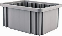 Quantum Storage - 50 Lb Load Capacity Gray Polypropylene Dividable Container - Stacking, 10.9" Long x 8.3" Wide x 5" High - Apex Tool & Supply