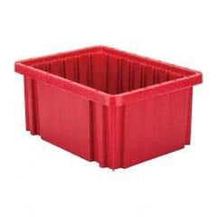 Quantum Storage - 50 Lb Load Capacity Red Polypropylene Dividable Container - Stacking, 10.9" Long x 8.3" Wide x 5" High - Apex Tool & Supply