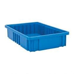 Quantum Storage - 75 Lb Load Capacity Blue Polypropylene Dividable Container - Stacking, 16-1/2" Long x 10.9" Wide x 3-1/2" High - Apex Tool & Supply