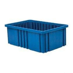 Quantum Storage - 75 Lb Load Capacity Blue Polypropylene Dividable Container - Stacking, 16-1/2" Long x 10.9" Wide x 6" High - Apex Tool & Supply