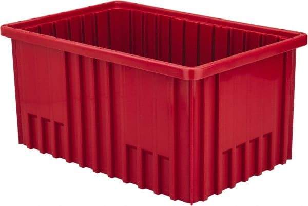 Quantum Storage - 75 Lb Load Capacity Red Polypropylene Dividable Container - Stacking, 16-1/2" Long x 10.9" Wide x 8" High - Apex Tool & Supply