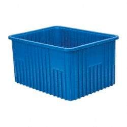 Quantum Storage - 100 Lb Load Capacity Blue Polypropylene Dividable Container - Stacking, 22-1/2" Long x 17-1/2" Wide x 12" High - Apex Tool & Supply