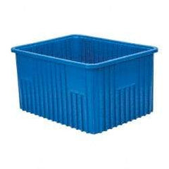 Quantum Storage - 100 Lb Load Capacity Blue Polypropylene Dividable Container - Stacking, 22-1/2" Long x 17-1/2" Wide x 12" High - Apex Tool & Supply