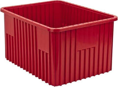 Quantum Storage - 100 Lb Load Capacity Red Polypropylene Dividable Container - Stacking, 22-1/2" Long x 17-1/2" Wide x 12" High - Apex Tool & Supply