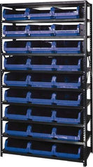 Quantum Storage - 27 Bin Large Hopper Front Bin Storage Units - 18 Inch Overall Depth x 75 Inch Overall Height, Red High Density Polyethylene Bins - Apex Tool & Supply