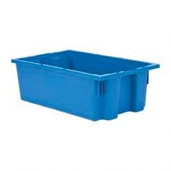 Quantum Storage - 75 Lb Load Capacity Blue Polyethylene Tote Container - Stacking, Nesting, 18" Long x 11" Wide x 6" High - Apex Tool & Supply