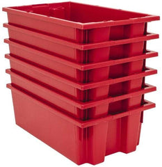Quantum Storage - 75 Lb Load Capacity Red Polyethylene Tote Container - Stacking, Nesting, 18" Long x 11" Wide x 6" High - Apex Tool & Supply