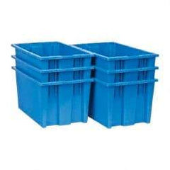 Quantum Storage - 75 Lb Load Capacity Blue Polyethylene Tote Container - Stacking, Nesting, 18" Long x 11" Wide x 9" High - Apex Tool & Supply