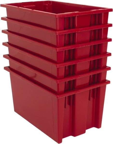 Quantum Storage - 75 Lb Load Capacity Red Polyethylene Tote Container - Stacking, Nesting, 18" Long x 11" Wide x 9" High - Apex Tool & Supply