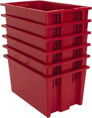 Quantum Storage - 75 Lb Load Capacity Red Polyethylene Tote Container - Stacking, Nesting, 18" Long x 11" Wide x 9" High - Apex Tool & Supply