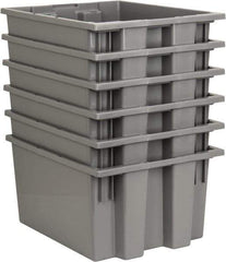 Quantum Storage - 75 Lb Load Capacity Gray Polyethylene Tote Container - Stacking, Nesting, 19-1/2" Long x 15-1/2" Wide x 10" High - Apex Tool & Supply