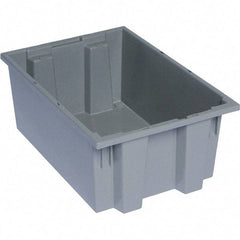Quantum Storage - 75 Lb Load Capacity Gray Polyethylene Tote Container - Stacking, Nesting, 19-1/2" Long x 13-1/2" Wide x 8" High - Apex Tool & Supply