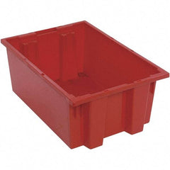 Quantum Storage - 75 Lb Load Capacity Red Polyethylene Tote Container - Stacking, Nesting, 19-1/2" Long x 13-1/2" Wide x 8" High - Apex Tool & Supply