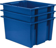 Quantum Storage - 100 Lb Load Capacity Blue Polyethylene Tote Container - Stacking, Nesting, 23-1/2" Long x 19-1/2" Wide x 13" High - Apex Tool & Supply