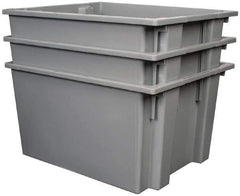 Quantum Storage - 100 Lb Load Capacity Gray Polyethylene Tote Container - Stacking, Nesting, 23-1/2" Long x 19-1/2" Wide x 13" High - Apex Tool & Supply