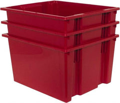 Quantum Storage - 100 Lb Load Capacity Red Polyethylene Tote Container - Stacking, Nesting, 23-1/2" Long x 19-1/2" Wide x 13" High - Apex Tool & Supply