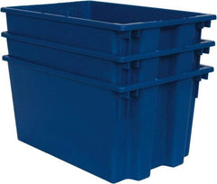 Quantum Storage - 100 Lb Load Capacity Blue Polyethylene Tote Container - Stacking, Nesting, 23-1/2" Long x 15-1/2" Wide x 12" High - Apex Tool & Supply