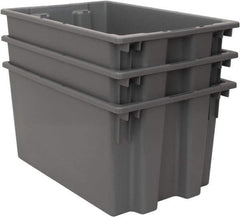 Quantum Storage - 100 Lb Load Capacity Gray Polyethylene Tote Container - Stacking, Nesting, 23-1/2" Long x 15-1/2" Wide x 12" High - Apex Tool & Supply
