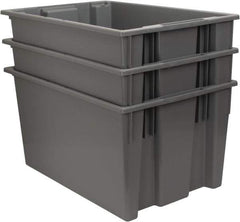 Quantum Storage - 100 Lb Load Capacity Gray Polyethylene Tote Container - Stacking, Nesting, 29-1/2" Long x 19-1/2" Wide x 15" High - Apex Tool & Supply