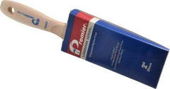 Premier Paint Roller - 2" Flat Synthetic Varnish Brush - 2-3/4" Bristle Length, 7" Wood Handle - Apex Tool & Supply