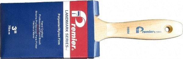 Premier Paint Roller - 3" Flat Synthetic Varnish Brush - 3-1/4" Bristle Length, 7-1/2" Wood Handle - Apex Tool & Supply
