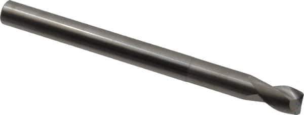 SGS - 1/2", 5/8" LOC, 1/2" Shank Diam, 6" OAL, 2 Flute, Solid Carbide Square End Mill - Single End, Uncoated, Spiral Flute, 35° Helix, Centercutting, Right Hand Cut, Right Hand Flute, Series 47E - Apex Tool & Supply
