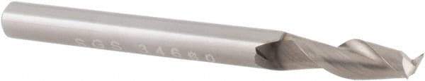 SGS - 1", 2" LOC, 1" Shank Diam, 4-1/2" OAL, 2 Flute, Solid Carbide Square End Mill - Single End, Uncoated, Spiral Flute, 35° Helix, Centercutting, Right Hand Cut, Right Hand Flute, Series 47 - Apex Tool & Supply