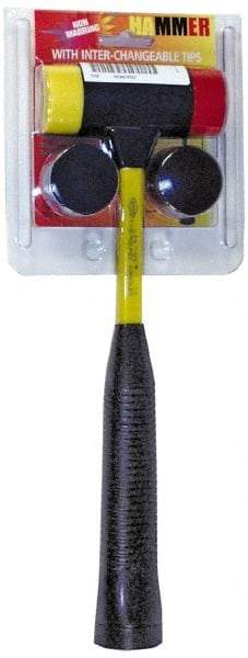 NUPLA - 1 Lb Head 1-1/2" Face Nylon Soft Face Hammer - 12-1/4" OAL, Fiberglass Handle - Apex Tool & Supply
