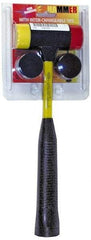 NUPLA - 1 Lb Head 1-1/2" Face Nylon Soft Face Hammer - 12-1/4" OAL, Fiberglass Handle - Apex Tool & Supply