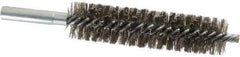 Schaefer Brush - 4" Brush Length, 1" Diam, Double Stem, Double Spiral Tube Brush - 6" Long, Stainless Steel, 12-24 Female Connection - Apex Tool & Supply