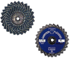 Garryson - 80 Grit, 2" Disc Diam, Type 27 Aluminum Oxide Flap Disc - 30,000 Max RPM, Nylon Backing, Quick Change Type S Attaching System, Coated - Apex Tool & Supply