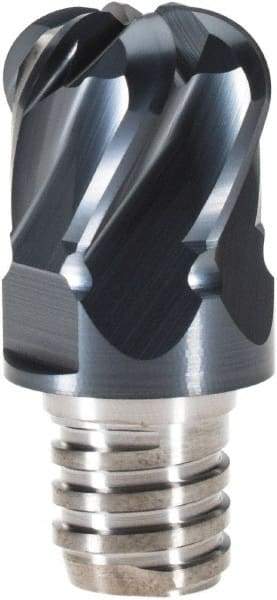 Iscar - MM ETR Grade IC908 Carbide End Milling Tip Insert - TiAlN Finish, 6 Flutes, 5/8" Cutting Diam, 0.35" Depth of Cut, 0.807" Extension, 0.2" Cnr Rad, 30° Helix - Apex Tool & Supply