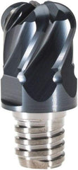 Iscar - MM ETR Grade IC908 Carbide End Milling Tip Insert - TiAlN Finish, 6 Flutes, 5/8" Cutting Diam, 0.35" Depth of Cut, 0.807" Extension, 0.2" Cnr Rad, 30° Helix - Apex Tool & Supply