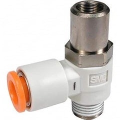 SMC PNEUMATICS - Speed & Flow Control Valves Valve Type: Flow Control Elbow Male Thread Size: 1/8 NPT - Apex Tool & Supply