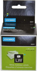 Dymo - 3-1/2" Long, White Die Cut Paper with Semi Perm. Adhesive Shipping Label - For DYMO LabelWriter Printers - Apex Tool & Supply
