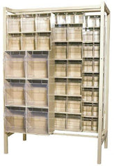 Quantum Storage - 3,000 Lb Capacity, 26" Deep x 48" Wide x 67" High, Steel Pick Rack - 28 White Polystyrene Bins - Apex Tool & Supply