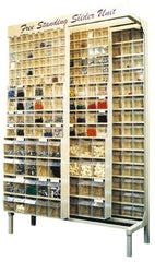 Quantum Storage - 3,000 Lb Capacity, 16" Deep x 48" Wide x 67" High, Steel Pick Rack - 28 Gray Polystyrene Bins - Apex Tool & Supply