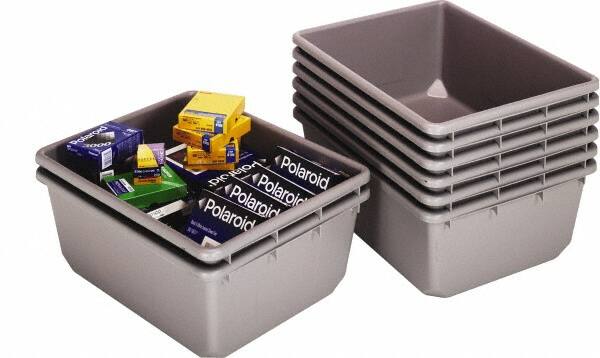 Quantum Storage - 100 Lb. Load Capacity Gray Polypropylene Tote Container - Apex Tool & Supply