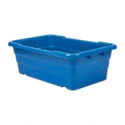 Quantum Storage - 100 Lb Load Capacity Blue Polypropylene Cross-Stack Container - Stacking, 25.1" Long x 16" Wide x 8-1/2" High - Apex Tool & Supply